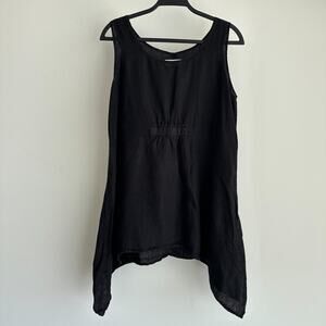 Bodil Linen Top Womens Small Lagenlook Asymmetric Cottage Flowy Boho Coastal
